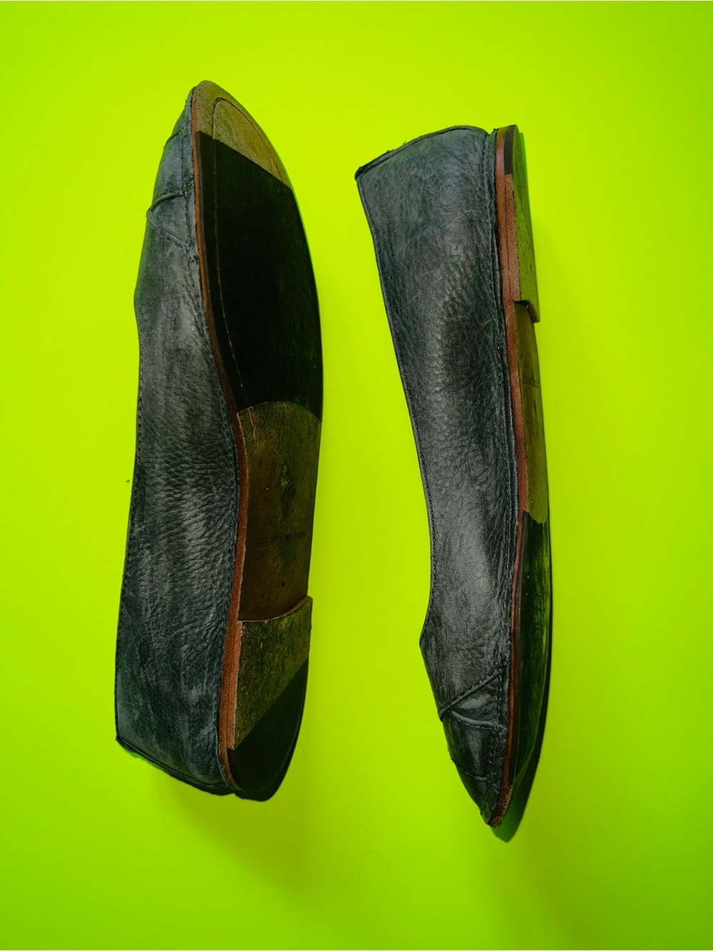 Frye Leather Ballet Flats Size 6.5M Grey - Picture 3 of 6